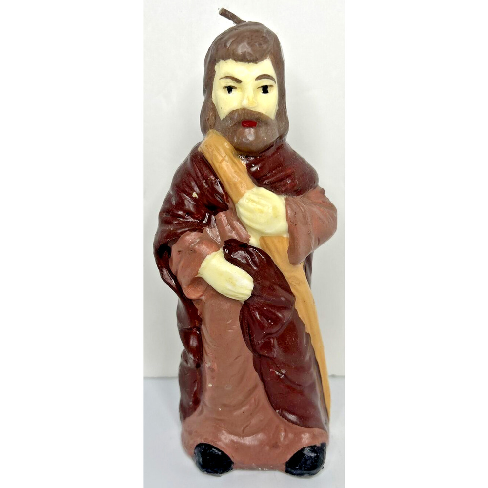 Vintage Christmas Nativity Candle Joseph 6.75" SKU H624